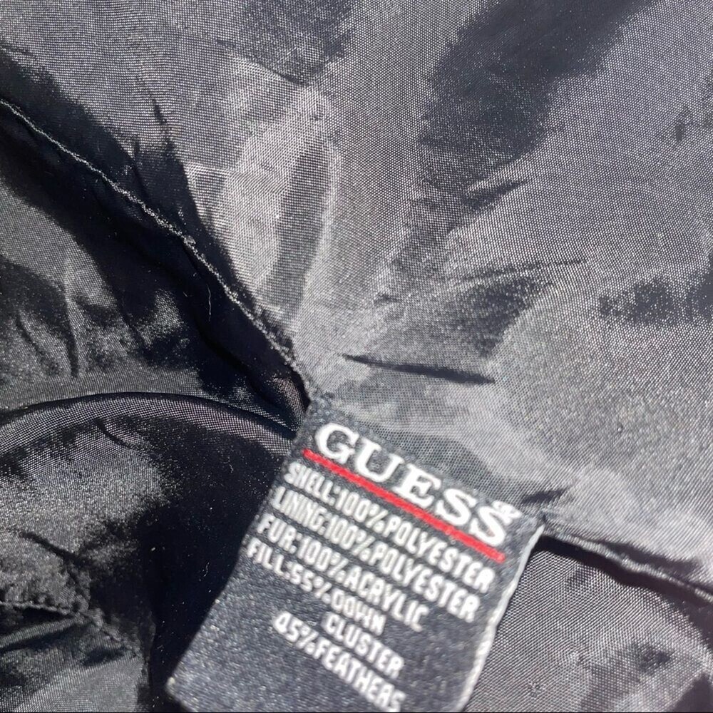 Guess women’s puffer coat jacket in black zip up SZ Sm black down full zip - Picture 8 of 12